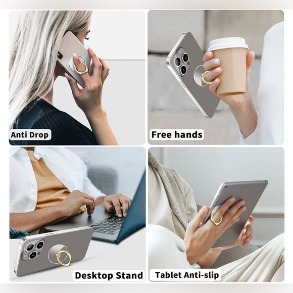 Transparent Ring Holder for Phone Tablet - Gold - Picture 3 of 8